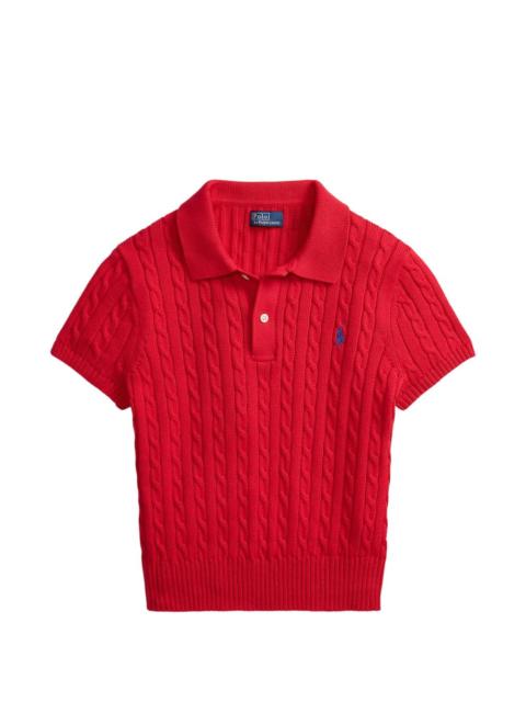 Polo Ralph Lauren cropped cable-knit polo shirt