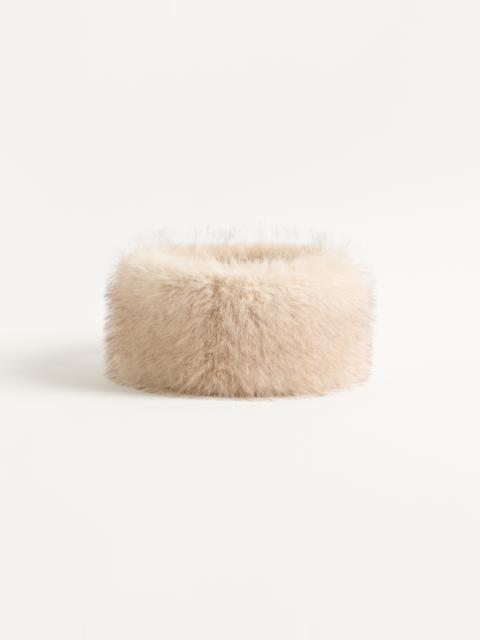 Valentino VLOGO SIGNATURE FAUX FUR HEADBAND