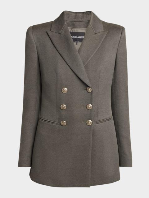 GIORGIO ARMANI Silk Cotton Double-Breasted Blazer