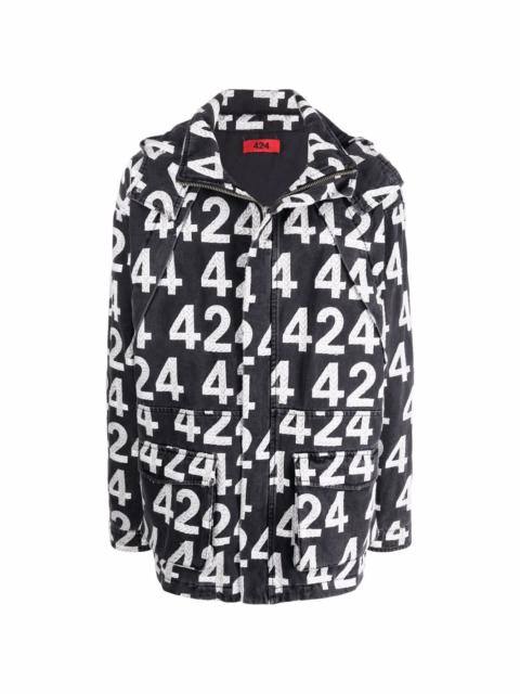 424 all-over logo print jacket