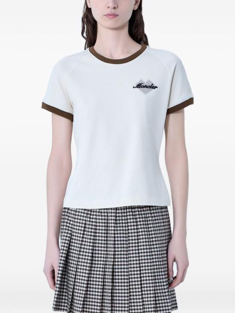 Moncler embroidered heart-motif T-shirt