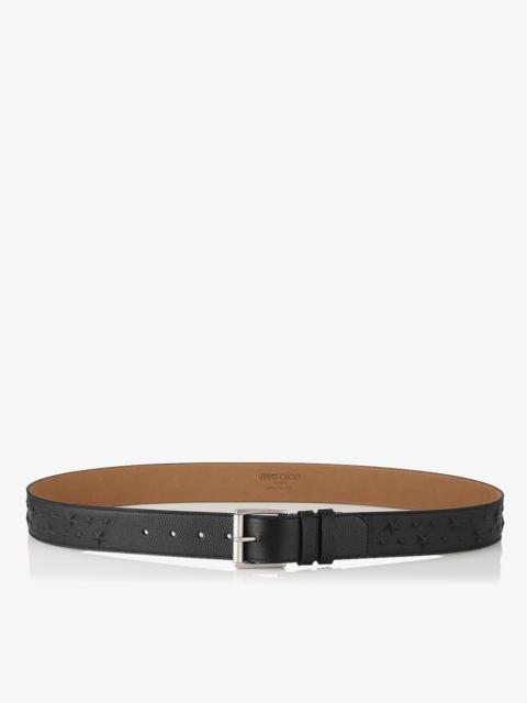 JIMMY CHOO Archer
Black Grainy Leather Belt with Embossed Stars