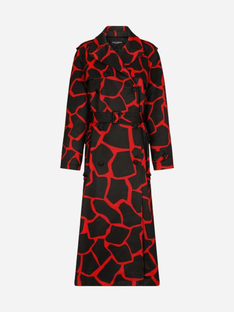 Dolce & Gabbana Giraffe-print ottoman trench coat