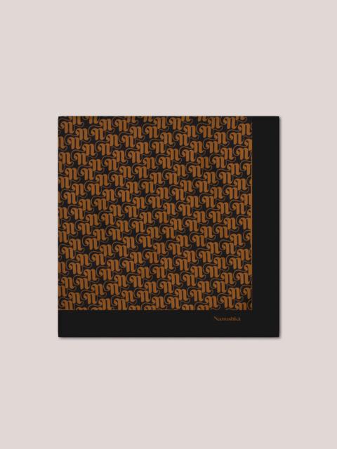 Nanushka MIANI - Silk printed scarf - Art nouveau tan