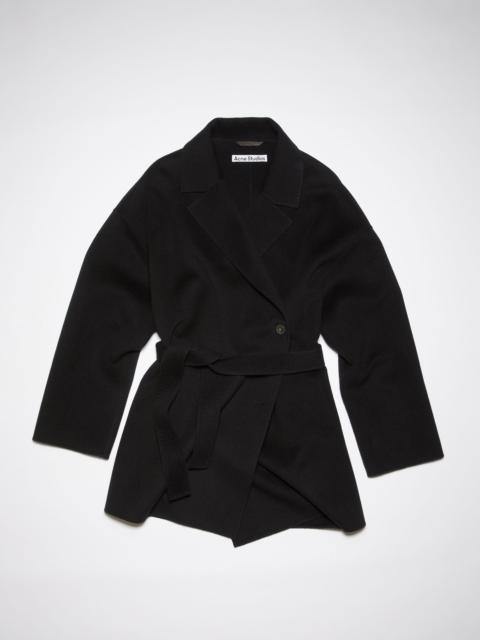 Belted wool coat - Black
