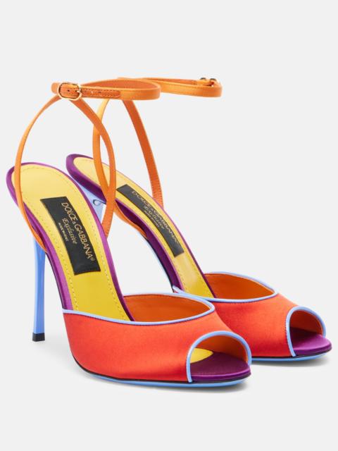 Dolce & Gabbana Keira satin slingback sandals