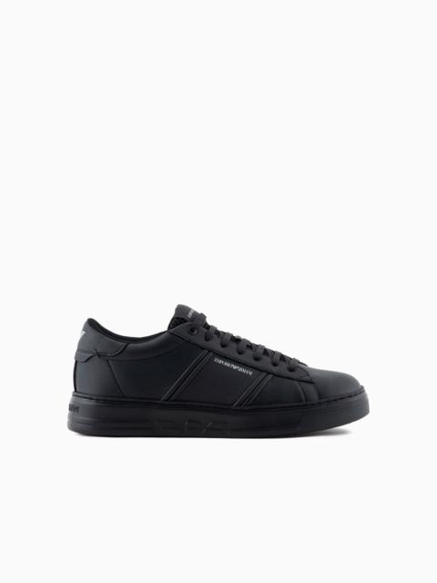 Leather sneakers with logo detail