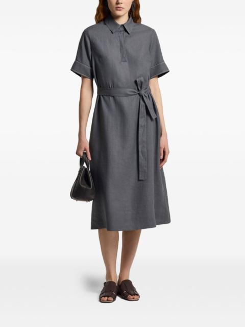 PESERICO polo-collar belted midi dress