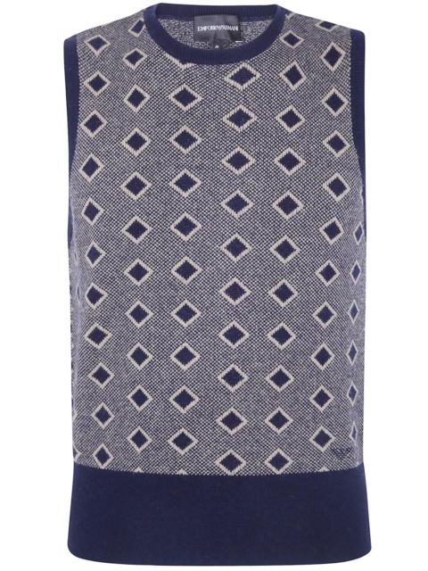 EMPORIO ARMANI Sweater Vest V Neck "Rumble Dark Navy"