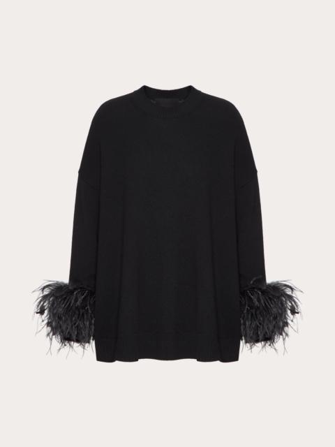 Valentino WOOL SWEATER WITH FEATHERS