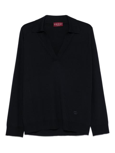 GUCCI polo-neck logo top