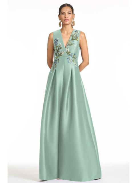 SACHIN & BABI EMBROIDERED BROOKLYNNE GOWN - CELADON