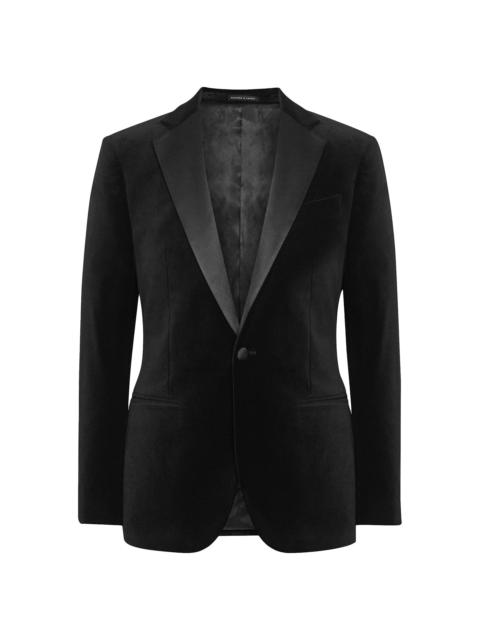 REISS Men's Cotton-Blend Single-Button Blazer - Ace Black