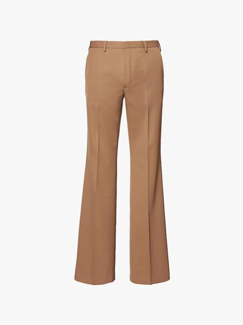 Dries Van Noten Preely pressed creases flared-leg regular-fit wool trousers