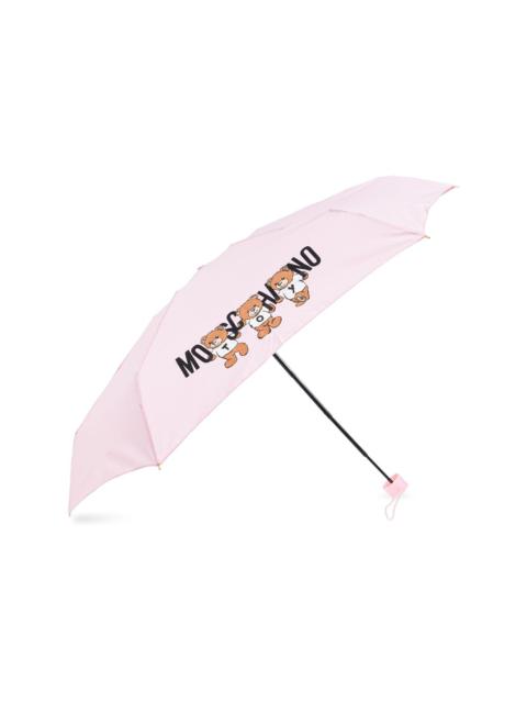 teddy bear-logo print compact umbrella