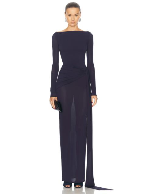 ALEX PERRY Gathered Jersey Maxi Dress