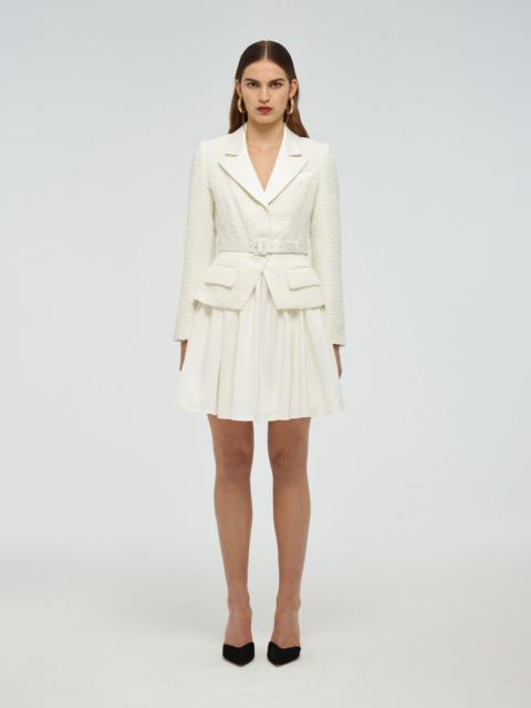 self-portrait Tailored Cream Bouclé Mini Dress