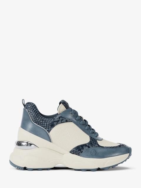 MICHAEL KORS Katrina Mixed-Media Wedge Trainer
