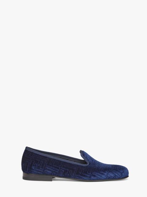 FENDI Blue velvet slippers