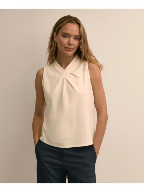 Brooks Brothers Cross-Neck Sleeveless Knit Top