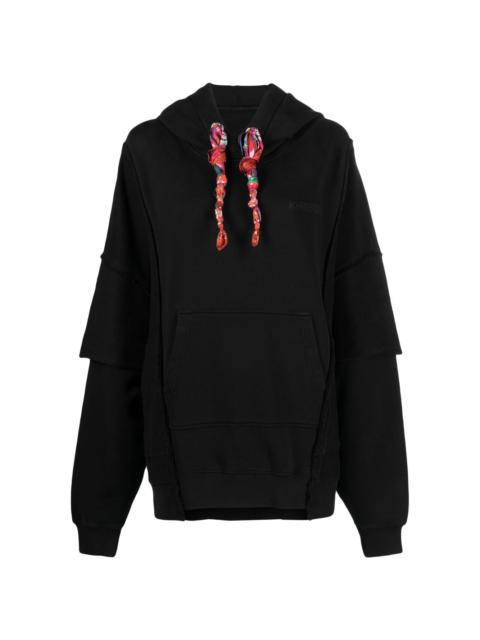 Khrisjoy towelling-finish panelled cotton hoodie