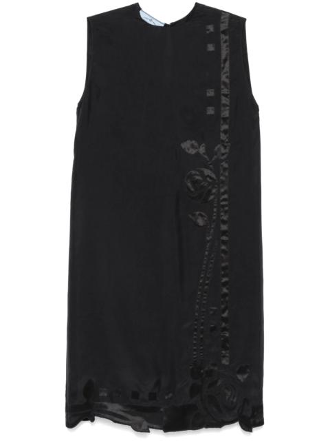 Prada Floral-appliqué Midi Dress