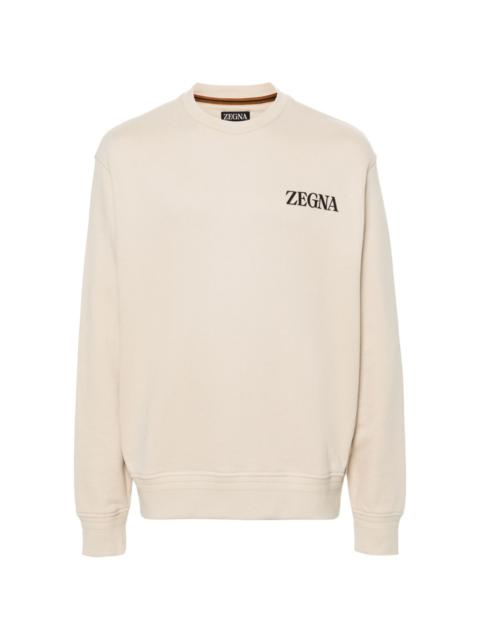 ZEGNA rubberised-logo cotton sweatshirt
