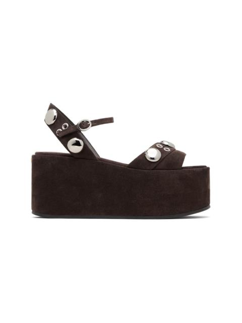Valentino Brown Nellcôte Wedge Sandals