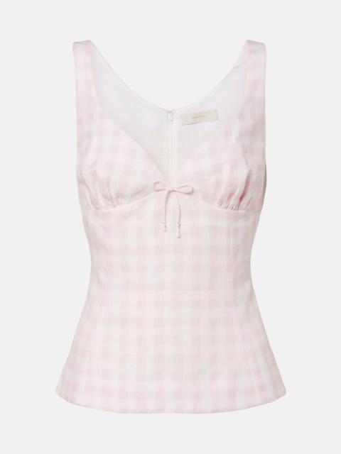FAITHFULL Maturba gingham linen top