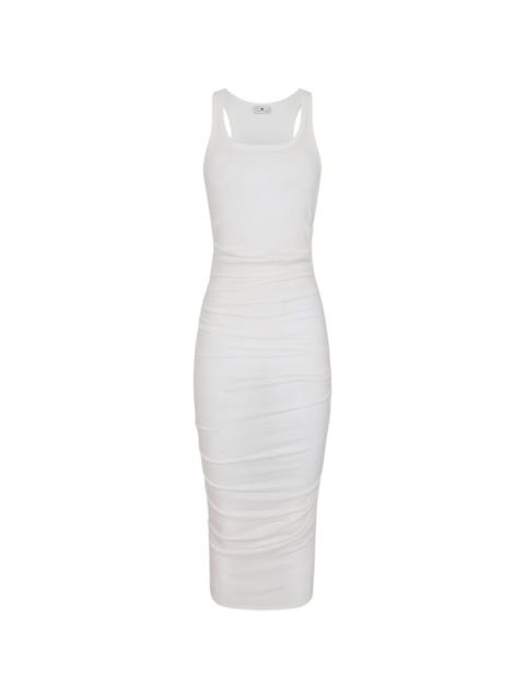 ELISABETTA FRANCHI embroidered draping midi dress
