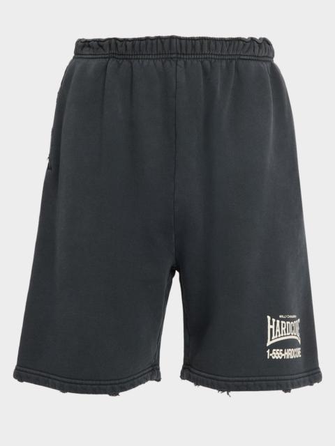 WILLY CHAVARRIA Men's Hardcore Relaxed Buffalo-Fit Fleece Shorts