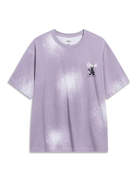 Li-Ning x Disney Oswald Graphic T-shirt 'Light Purple White' AHST319-4