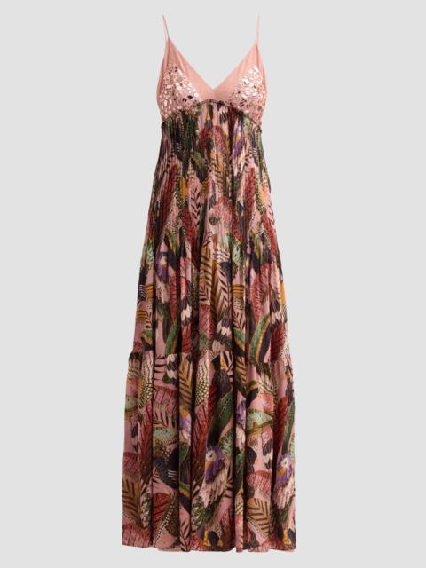 FARM RIO Women's Embellished Bird Print Dress - Pink