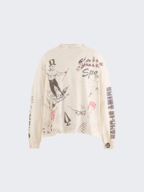 SAINT M×××××× X Alexis Ross Long Sleeve Drawing T-shirt White