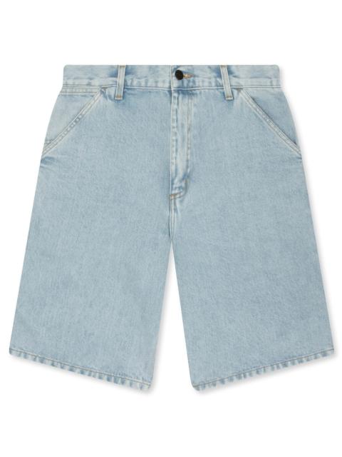 Carhartt WIP SINGLE KNEE SHORT - BLUE HEAVY STONE BLEACHED