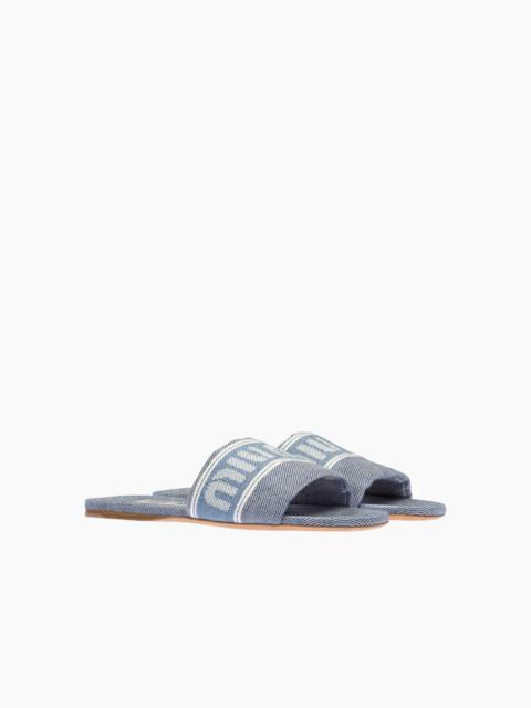 Miu Miu Jacquard denim slides