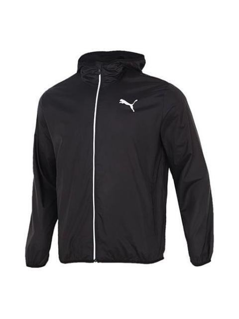 Puma Essentials Solid Windbreaker Jacket 'Black White' 588786-01