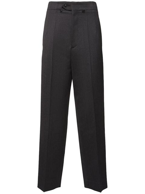 High-waist tapered wool pants