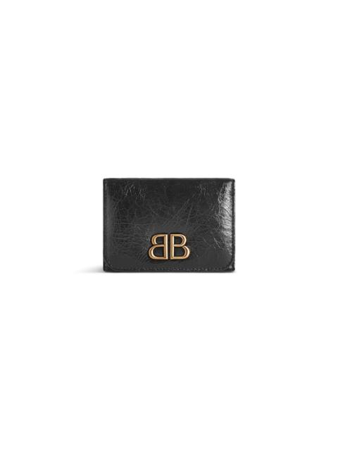 BALENCIAGA Women's Monaco Mini Wallet  in Black