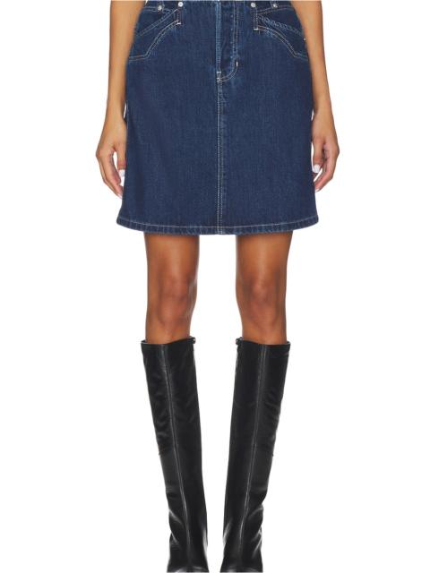 FREE PEOPLE x We The Free Suzy Denim Midi Skirt In Deep Ocean
