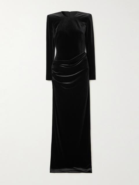 ALEX PERRY Draped Velvet Gown