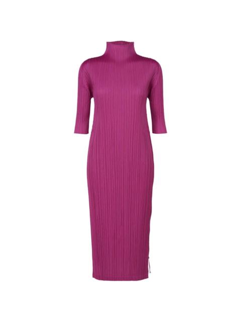Pleats Please Issey Miyake pleated high-neck dress