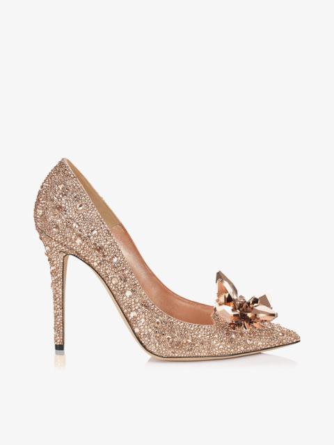 Ari
Rose Gold Crystal Covered Pointy Toe Pumps