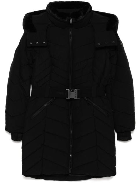 MICHAEL KORS Chevron 3/4 belted scuba coat
