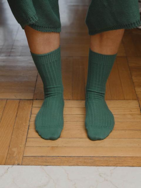 BASERANGE Rib Overankle Socks - Organic Cotton Rib