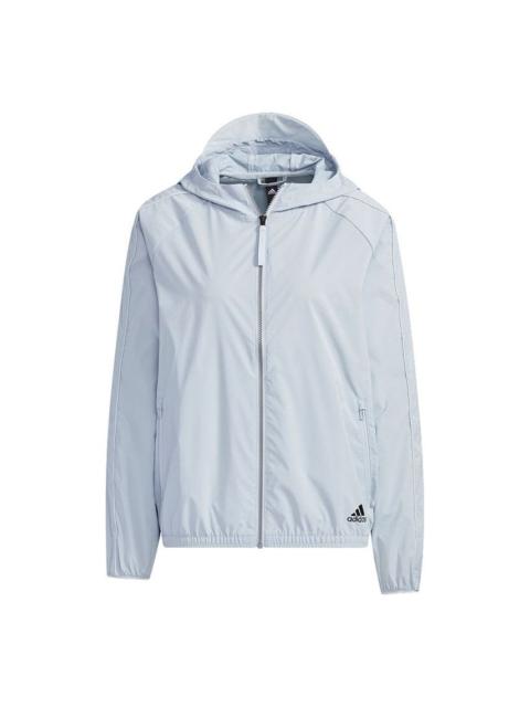 adidas (WMNS) adidas Str Wb Film Casual Sports Hooded Jacket Light Blue GP0669