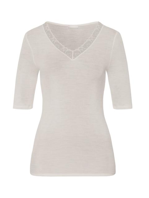 HANRO Woolen Lace Lace Trim Wool And Silk Top