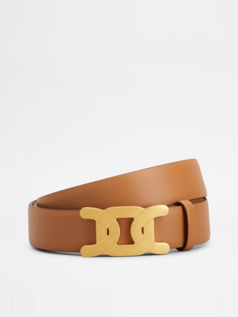 Tod's KATE REVERSIBLE BELT IN LEATHER - BROWN