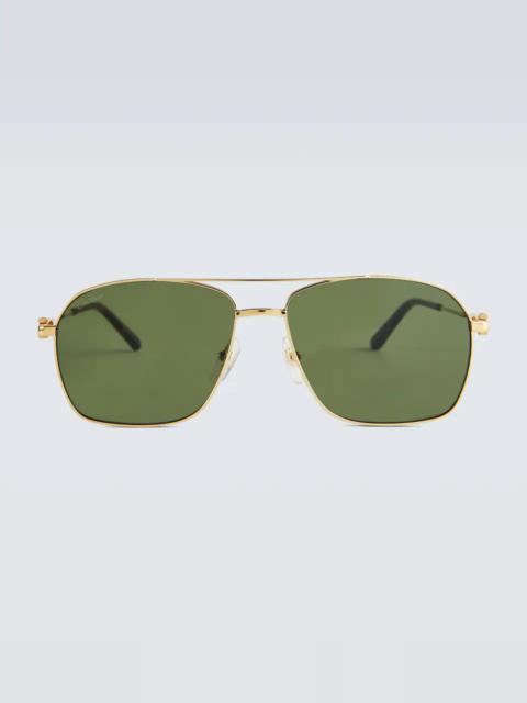Double-bar metal frame sunglasses