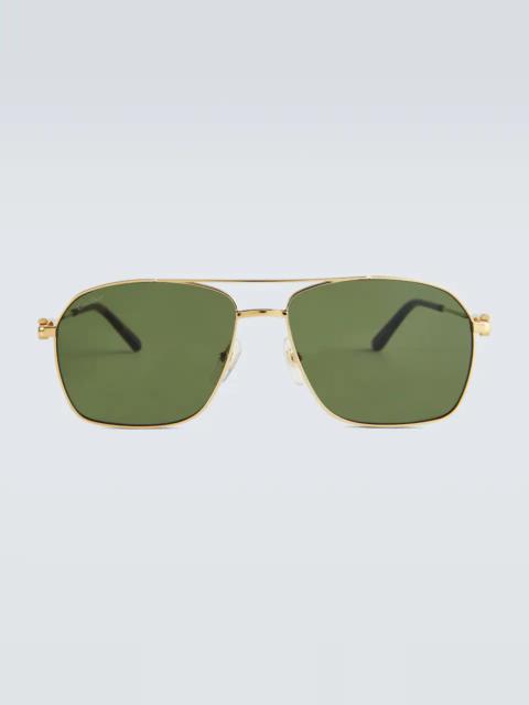 Cartier Double-bar metal frame sunglasses
